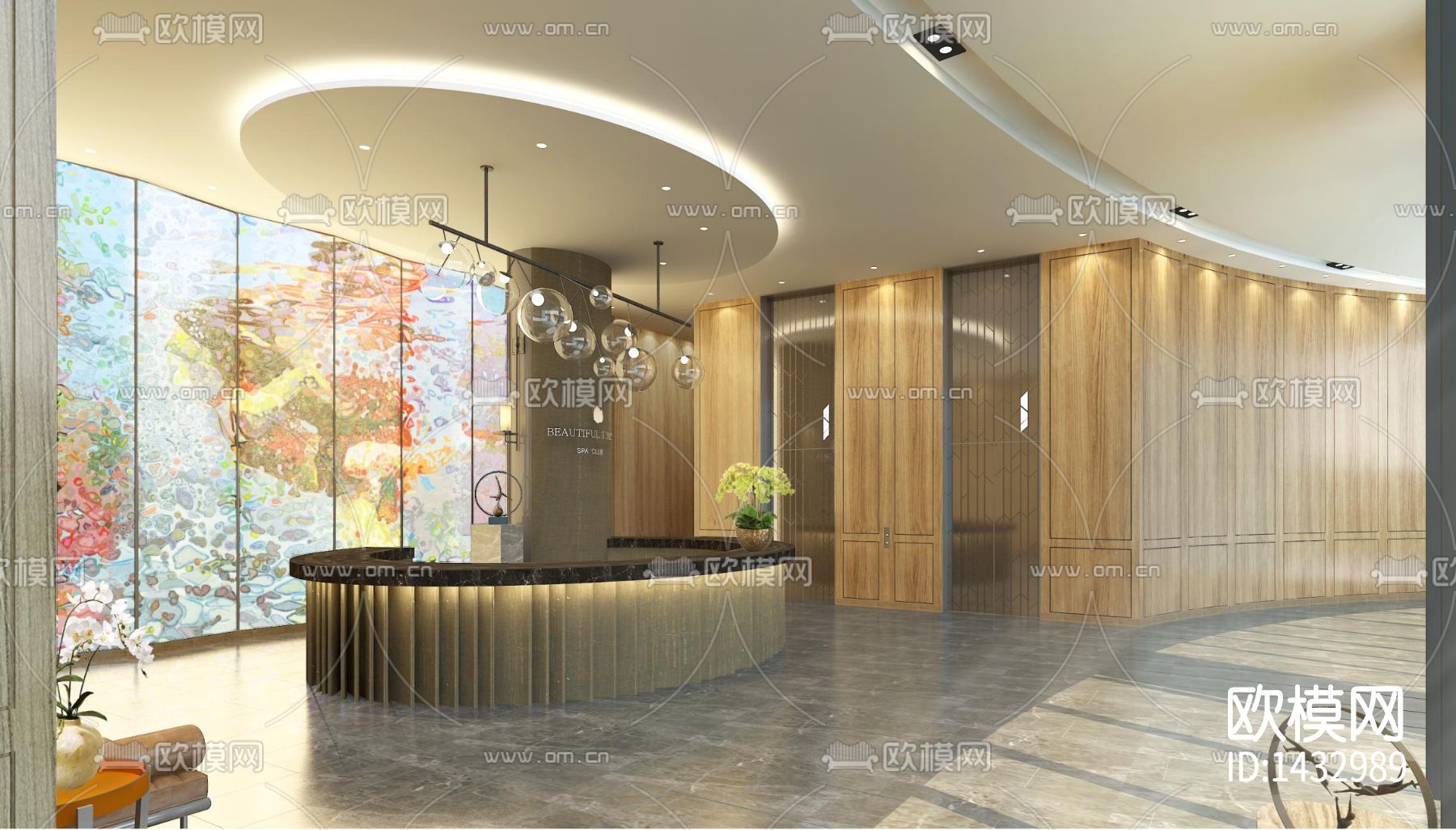 高端会所设计cad施工图下载（渲染图7）