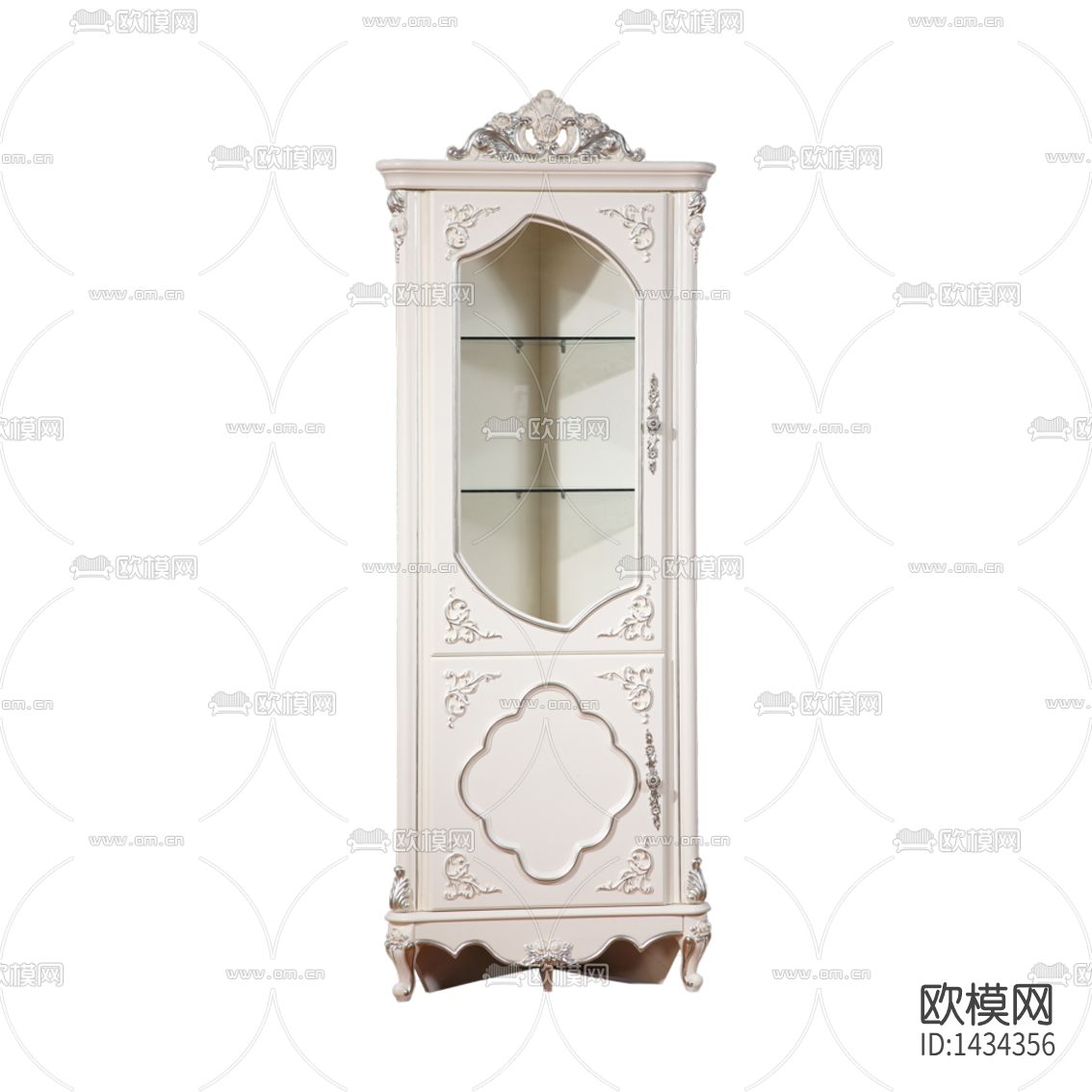 法式轻奢实木雕花玻璃酒柜