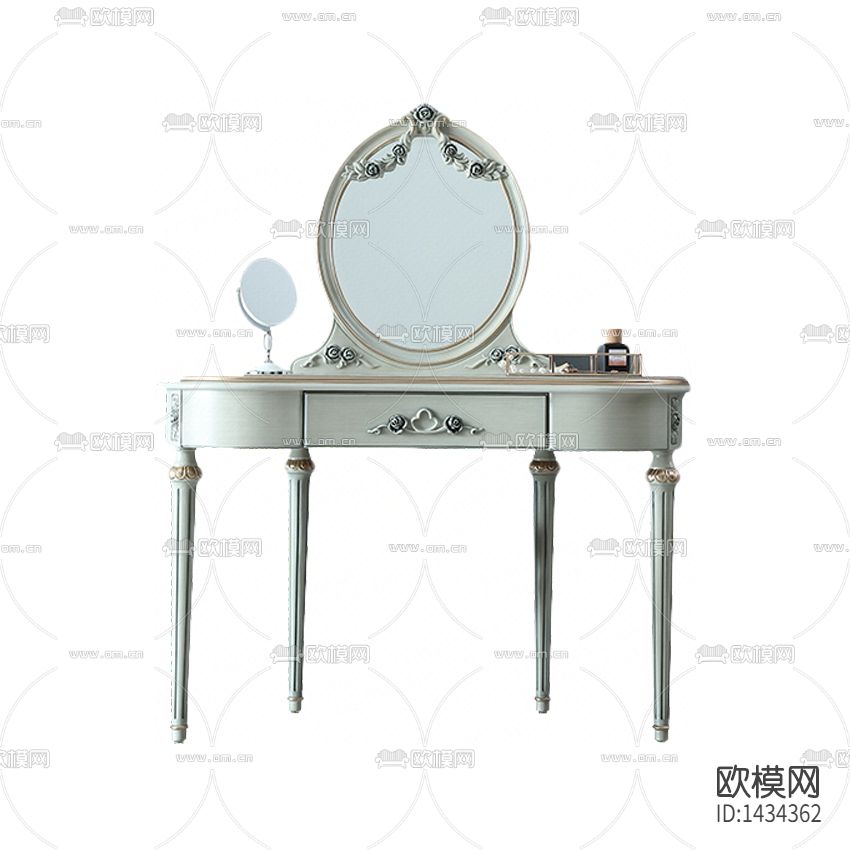 法式轻奢实木雕花梳妆台下载