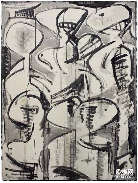 现代创意水笔画布艺地毯下载