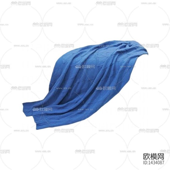 现代简约创意蓝色布艺搭巾下载