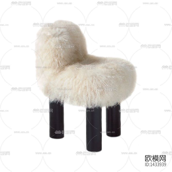 北欧简约创意绒毛实木休闲椅下载