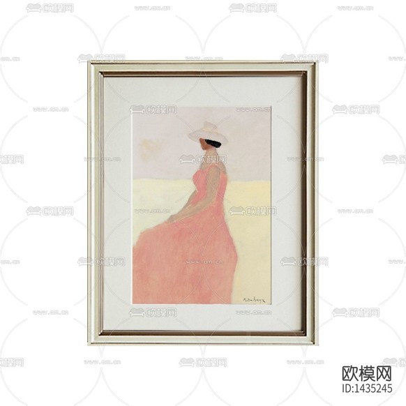美式田园抽象人物油画装饰画下载