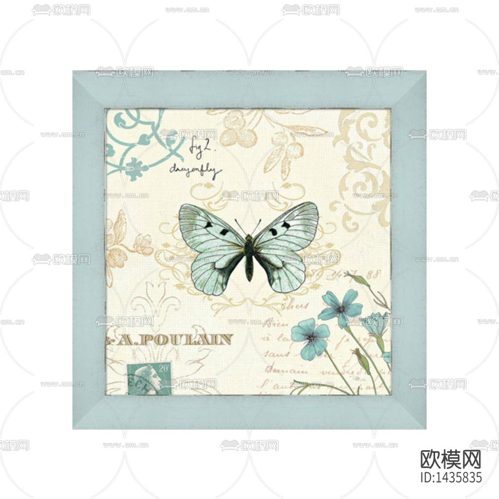 北欧简约蝴蝶装饰画下载