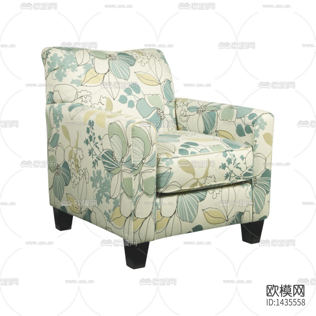 美式乡村创意花卉印花布艺单人沙发下载