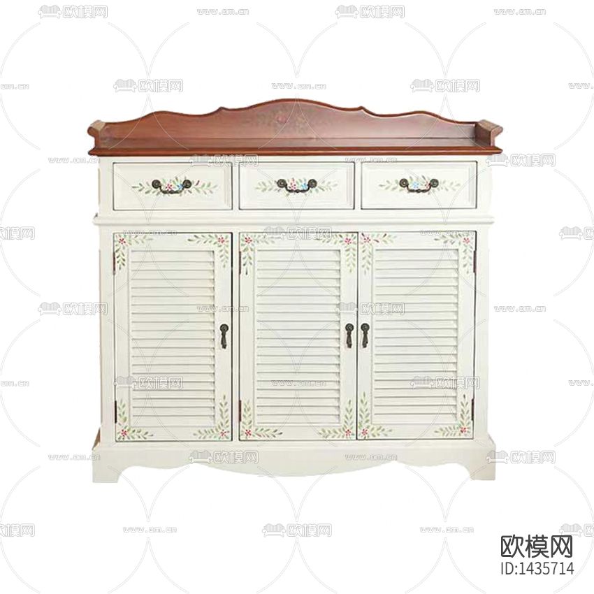 美式复古做旧白色实木三门鞋柜下载