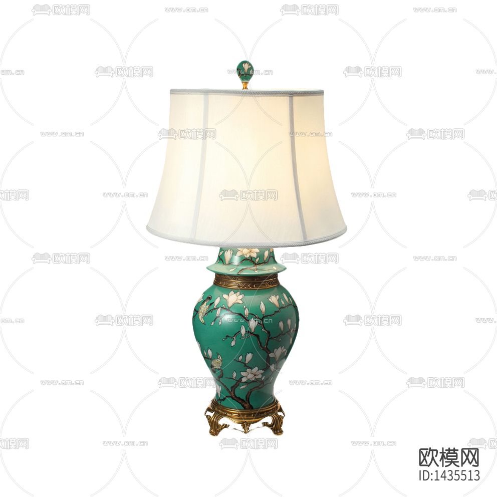 美式田园古典陶瓷金属雕花台灯下载