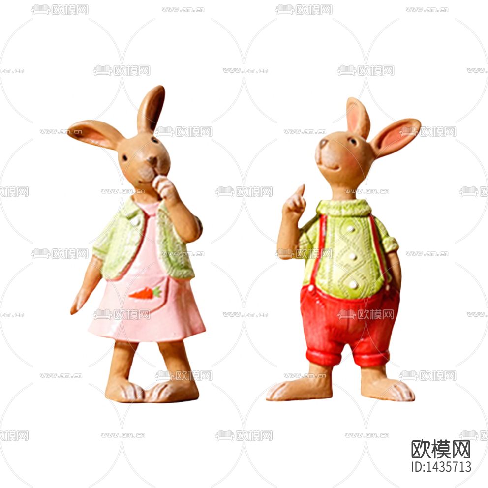 北欧简约创意兔子树脂摆件下载