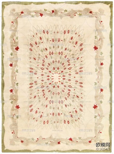 美式田园花卉印花布艺地毯下载