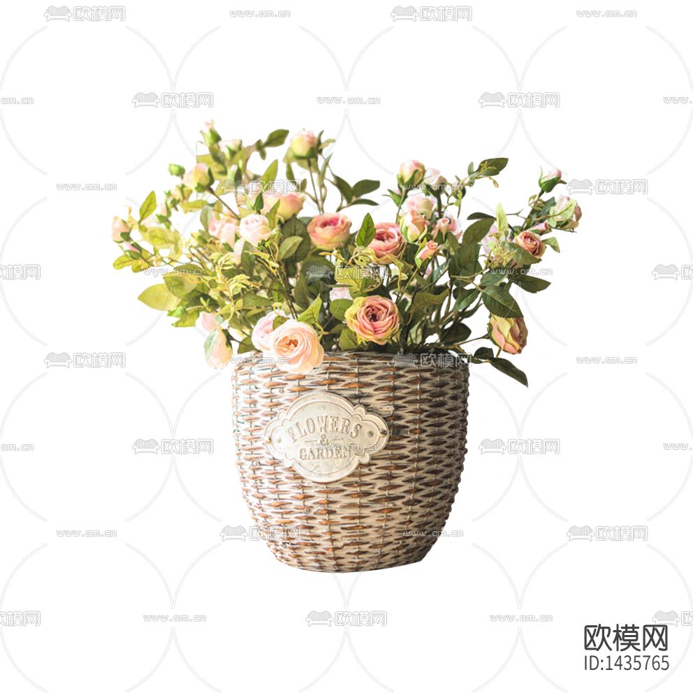 田园风创意柳编装饰花器摆放花艺