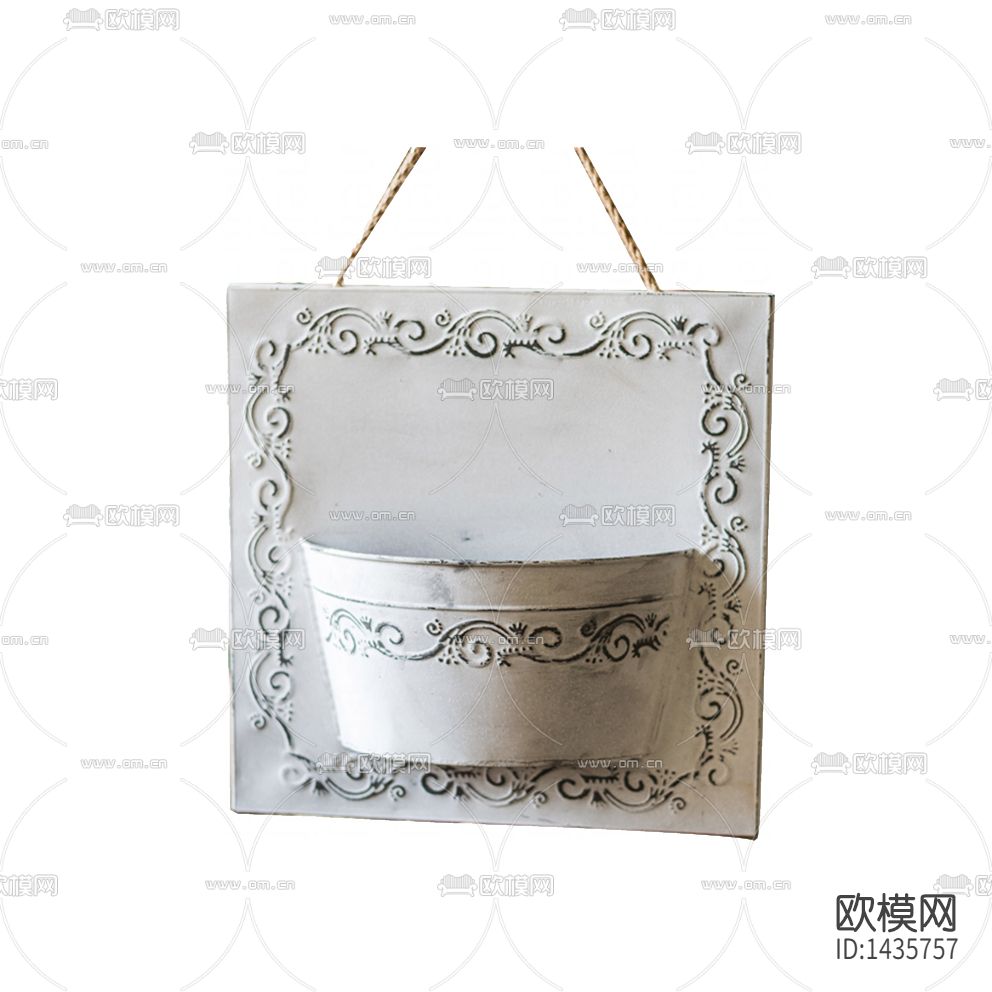 美式复古做旧铁艺挂壁花器