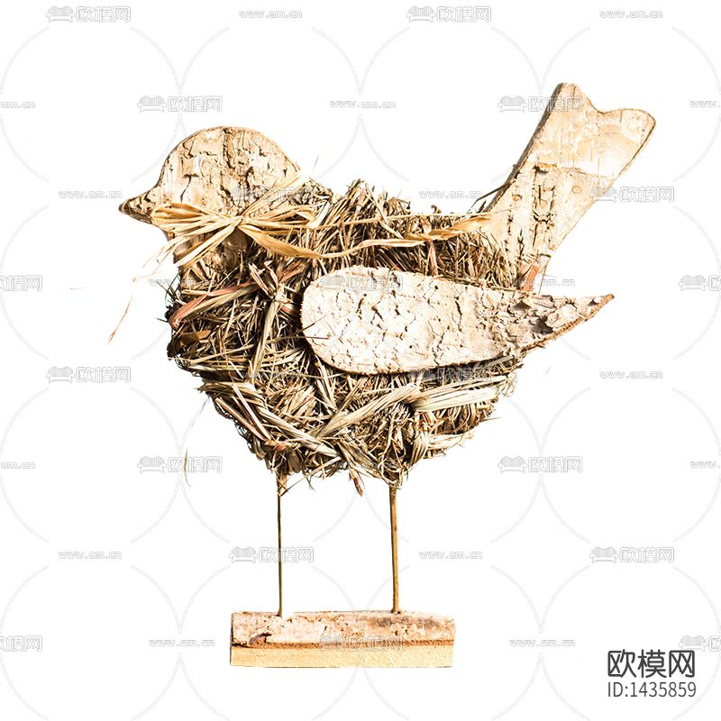 北欧简约创意实木干支小鸟摆件下载