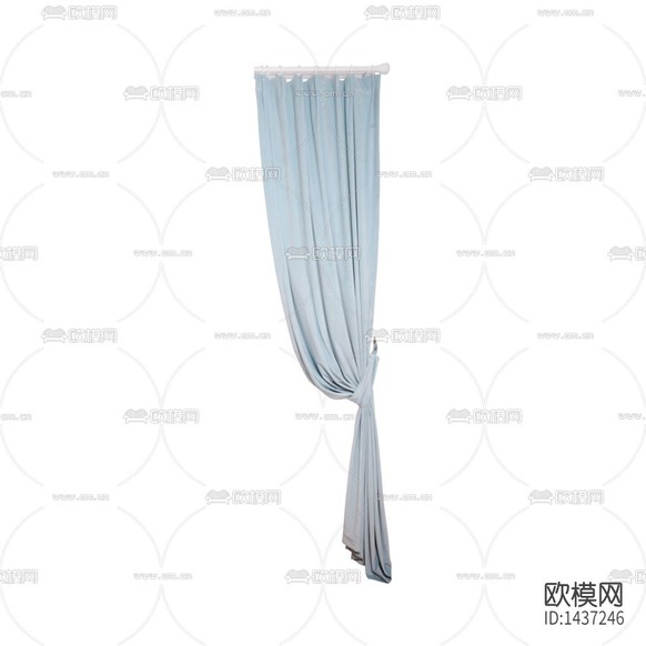 現(xiàn)代簡約創(chuàng)意淺藍色布藝遮光窗簾下載
