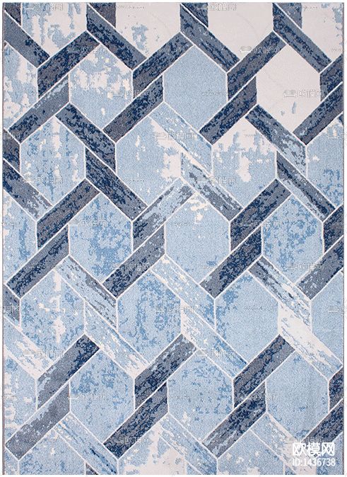 地中海创意几何印花布艺地毯下载