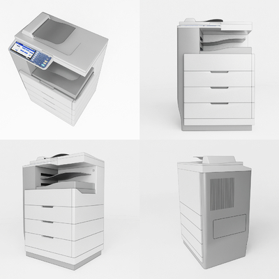  现代打印机复印机su模型 