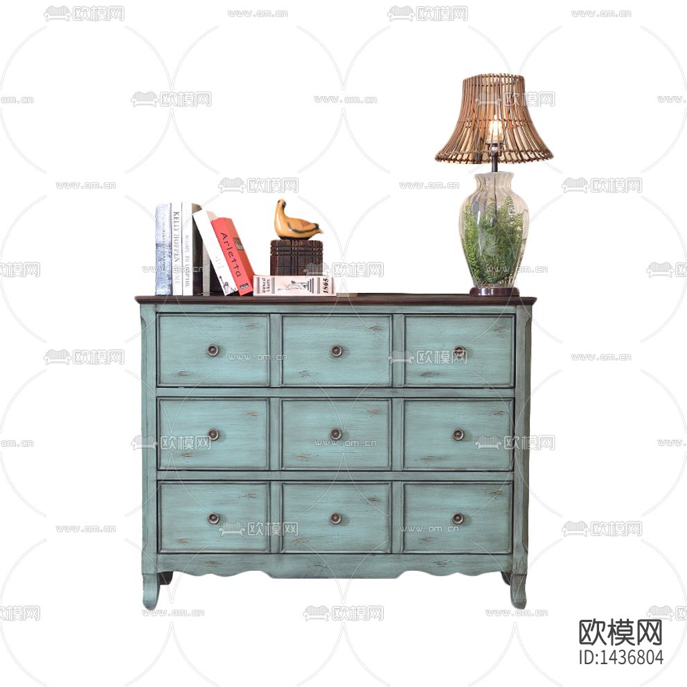 美式复古做旧实木斗柜下载