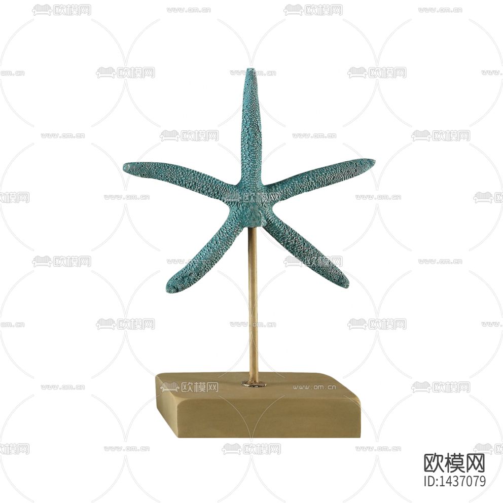 地中海创意海星实木雕塑摆件下载
