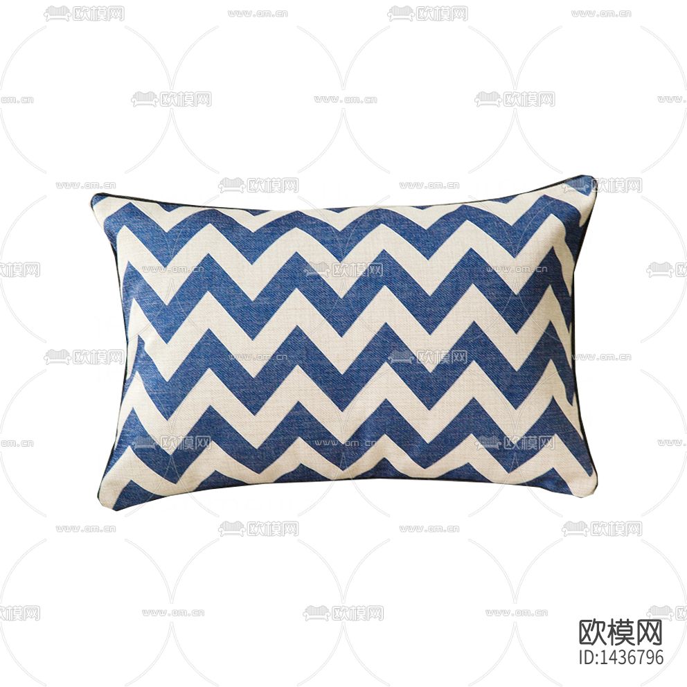 地中海创意蓝白色波浪纹布艺抱枕下载