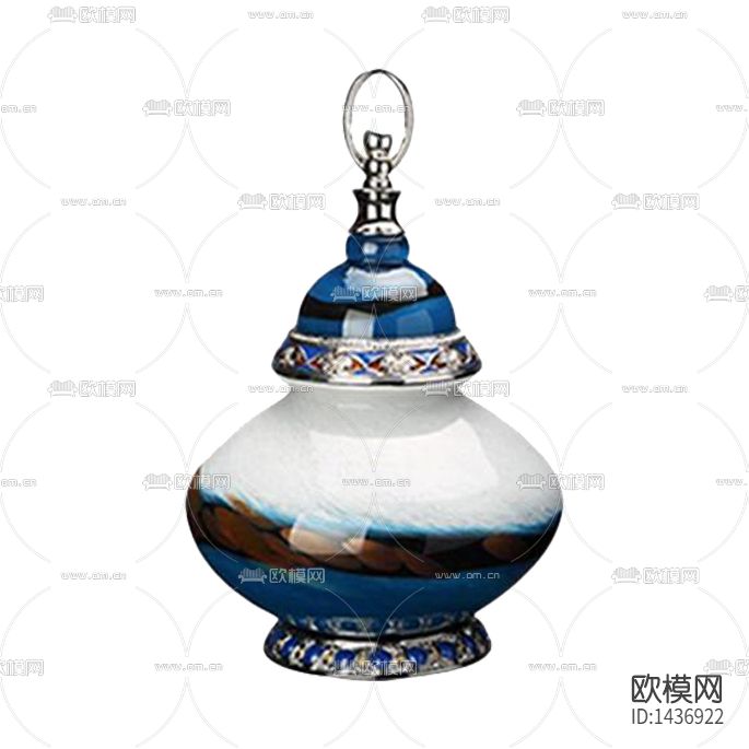 简欧创意彩色陶瓷金属储物罐