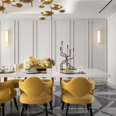 矩阵纵横设计 现代轻奢餐桌椅