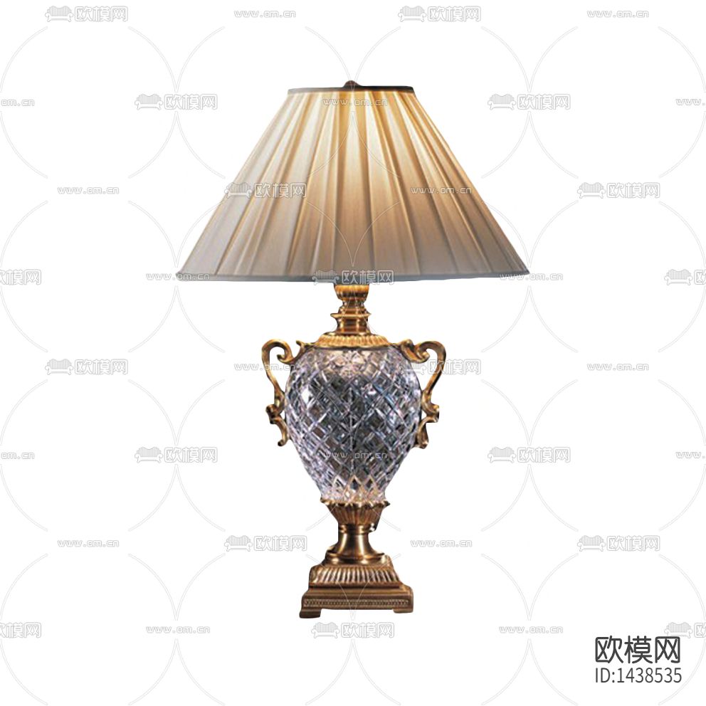 欧式轻奢金属水晶台灯下载