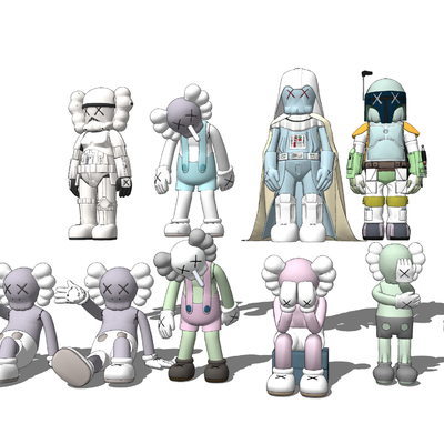  现代kaws公仔su模型 