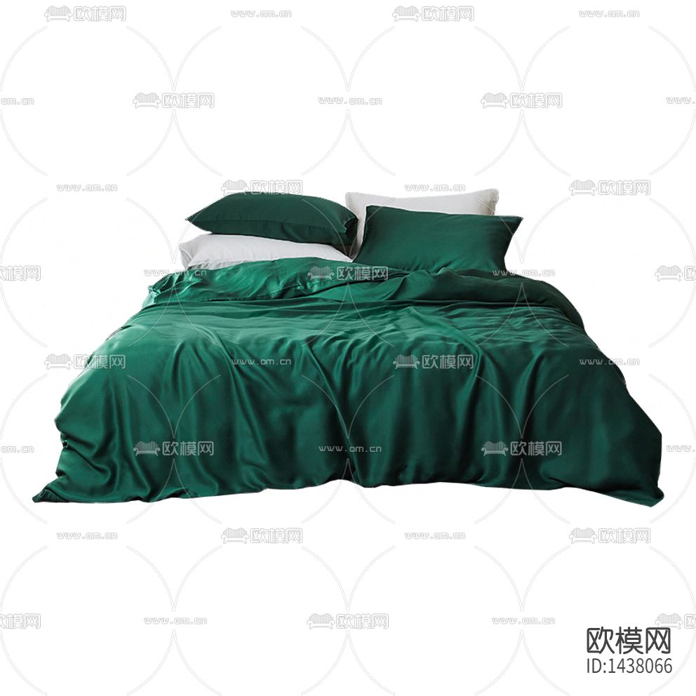 现代简约创意绿色布艺床品
