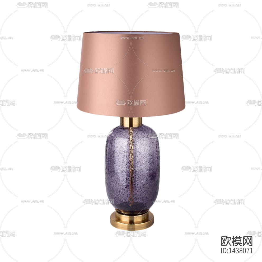 现代轻奢紫琉璃金属台灯下载