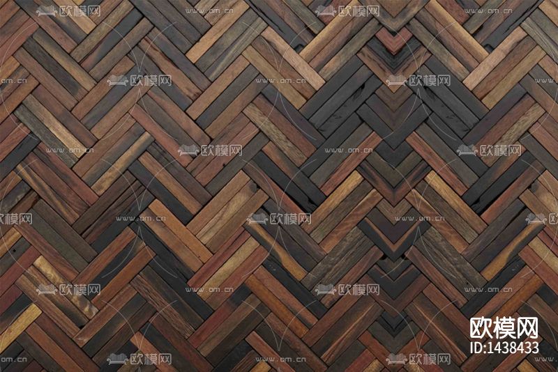 北欧复古实木错位拼接背景墙