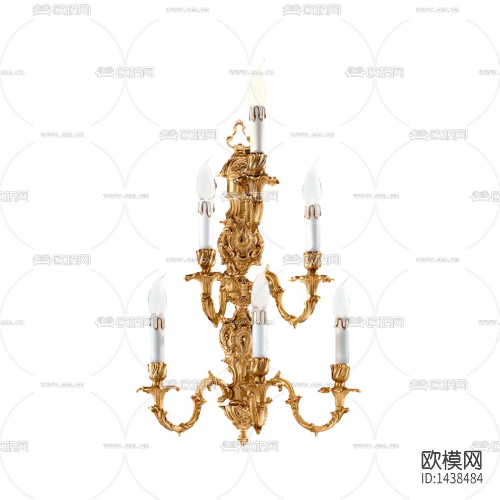 欧式古典金属雕花壁灯下载