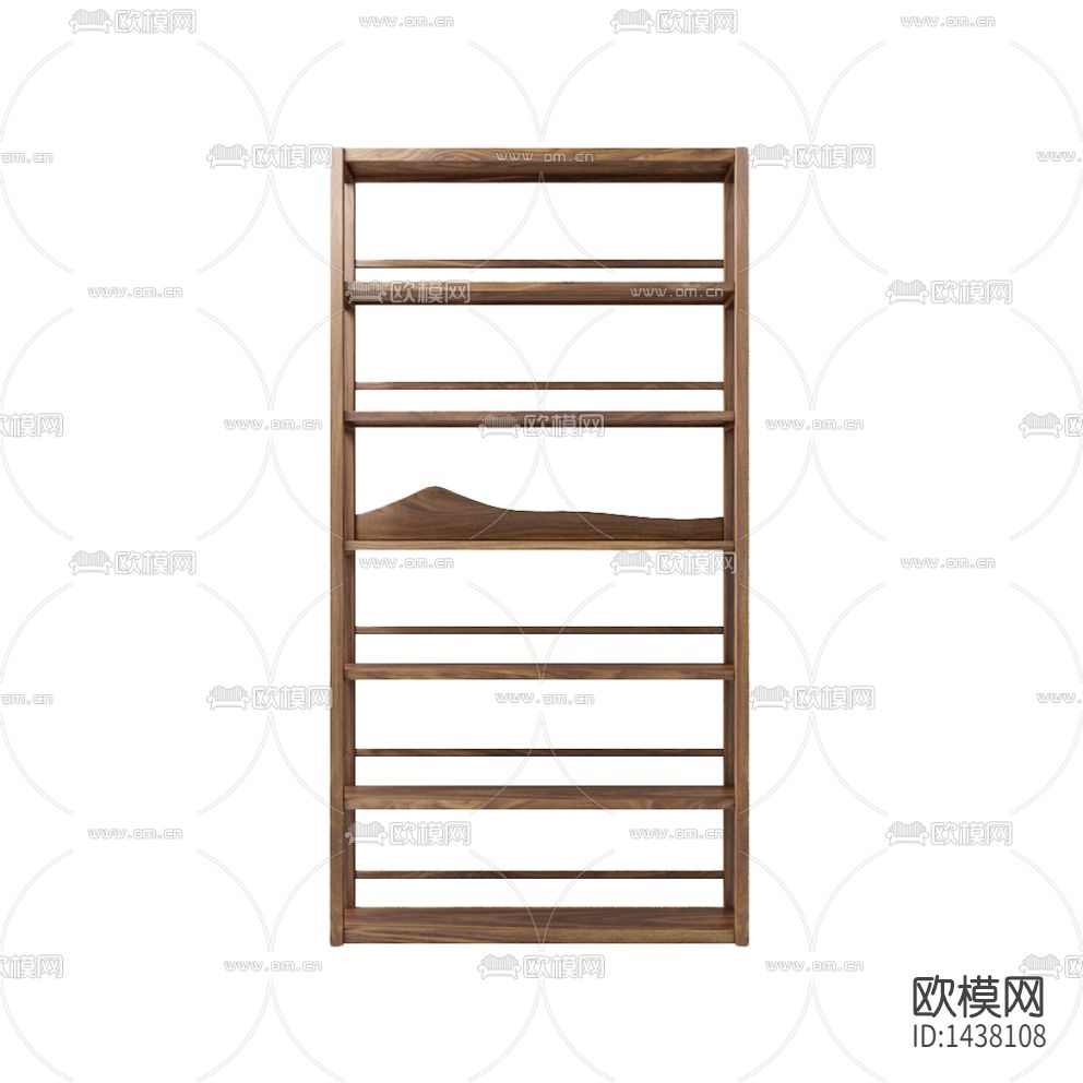 新中式禅意实木书架下载