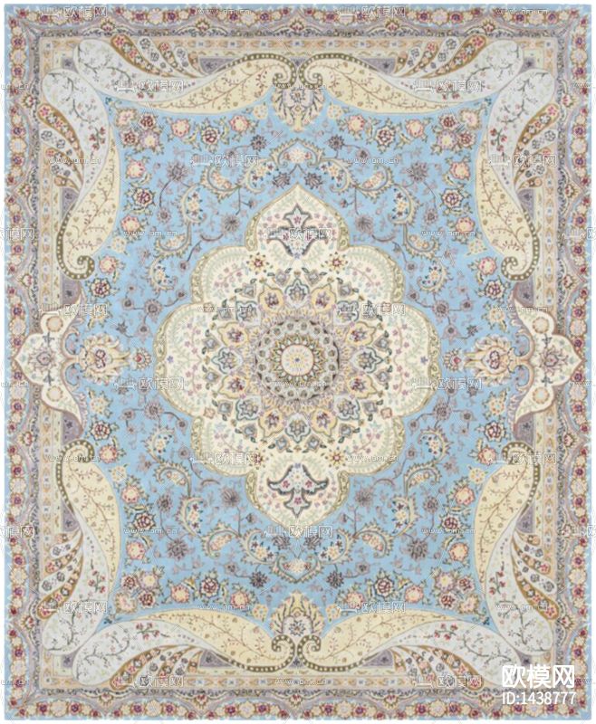 法式轻奢创意花卉印花布艺地毯下载