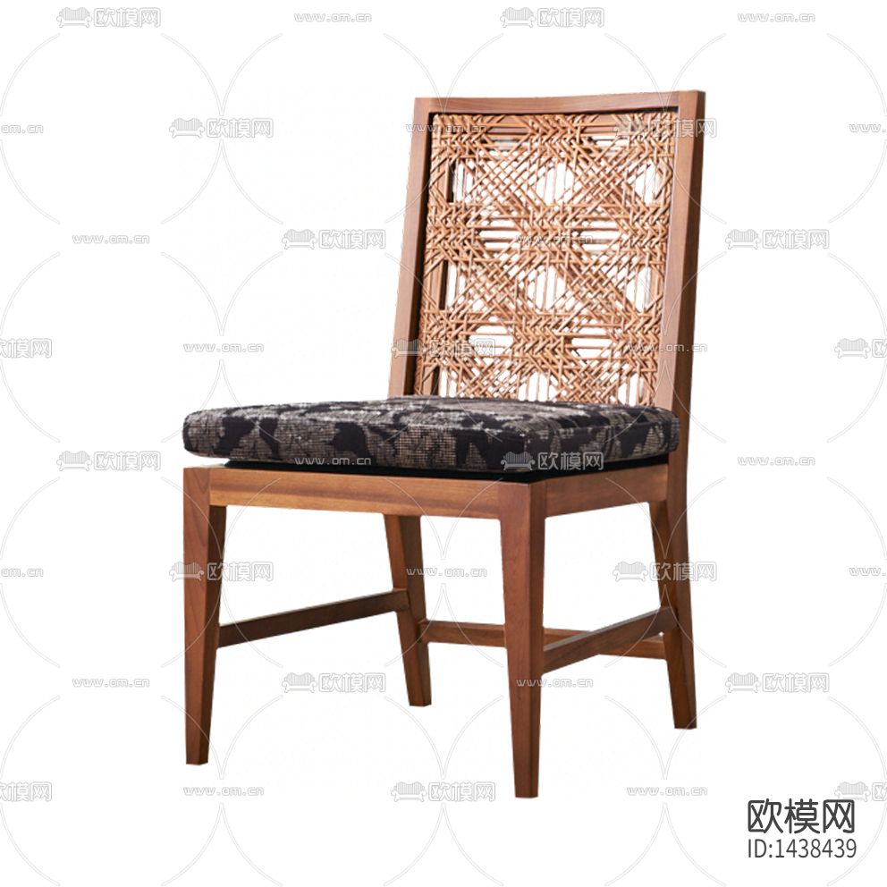 东南亚古典实木布艺餐椅下载