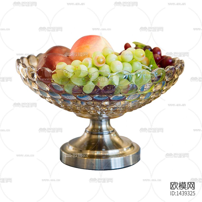 欧式复古不锈钢玻璃水果盘下载