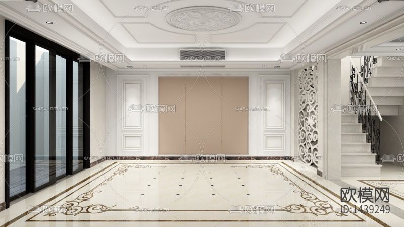 欧式创意客厅场景下载