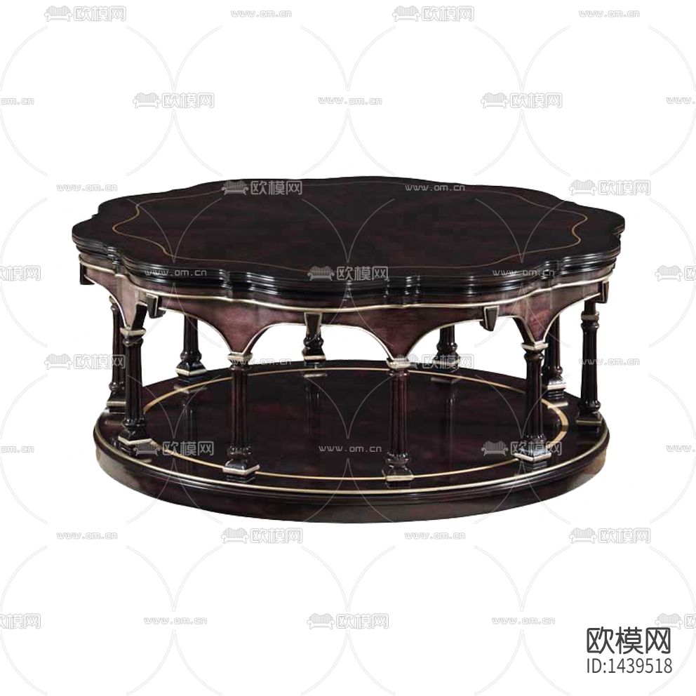 新古典复古实木描金茶几下载