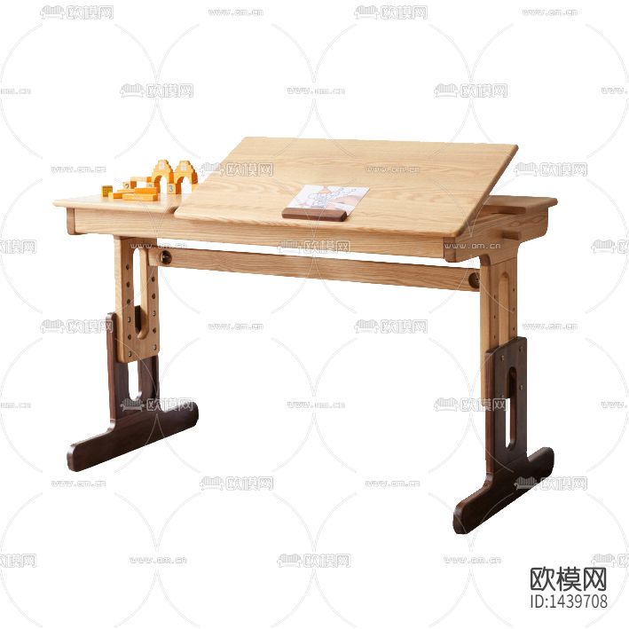 北欧简约创意实木可调节高度书桌