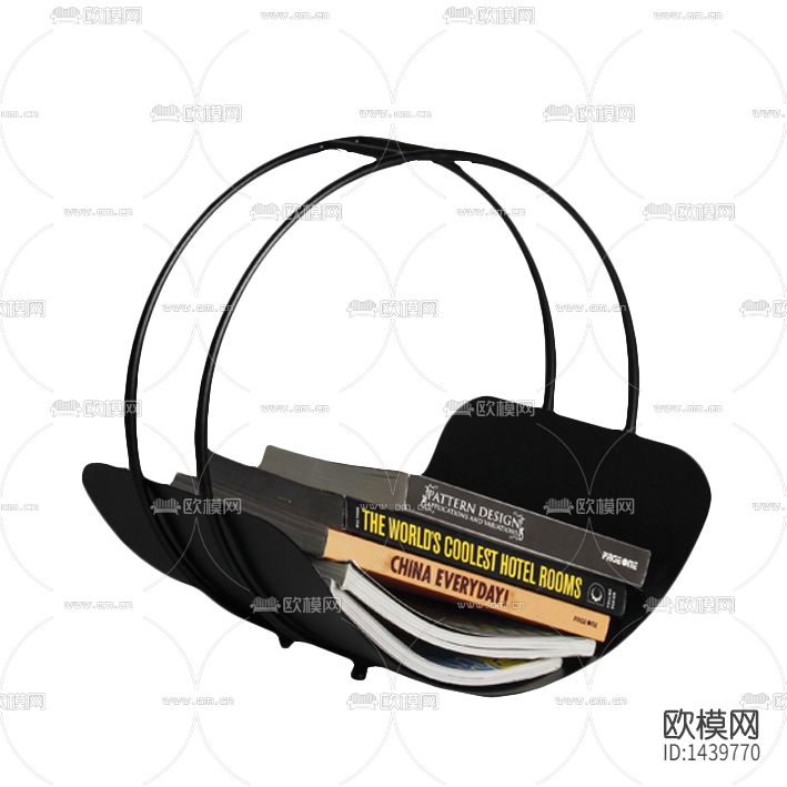 现代极简创意金属圆环杂志篮下载