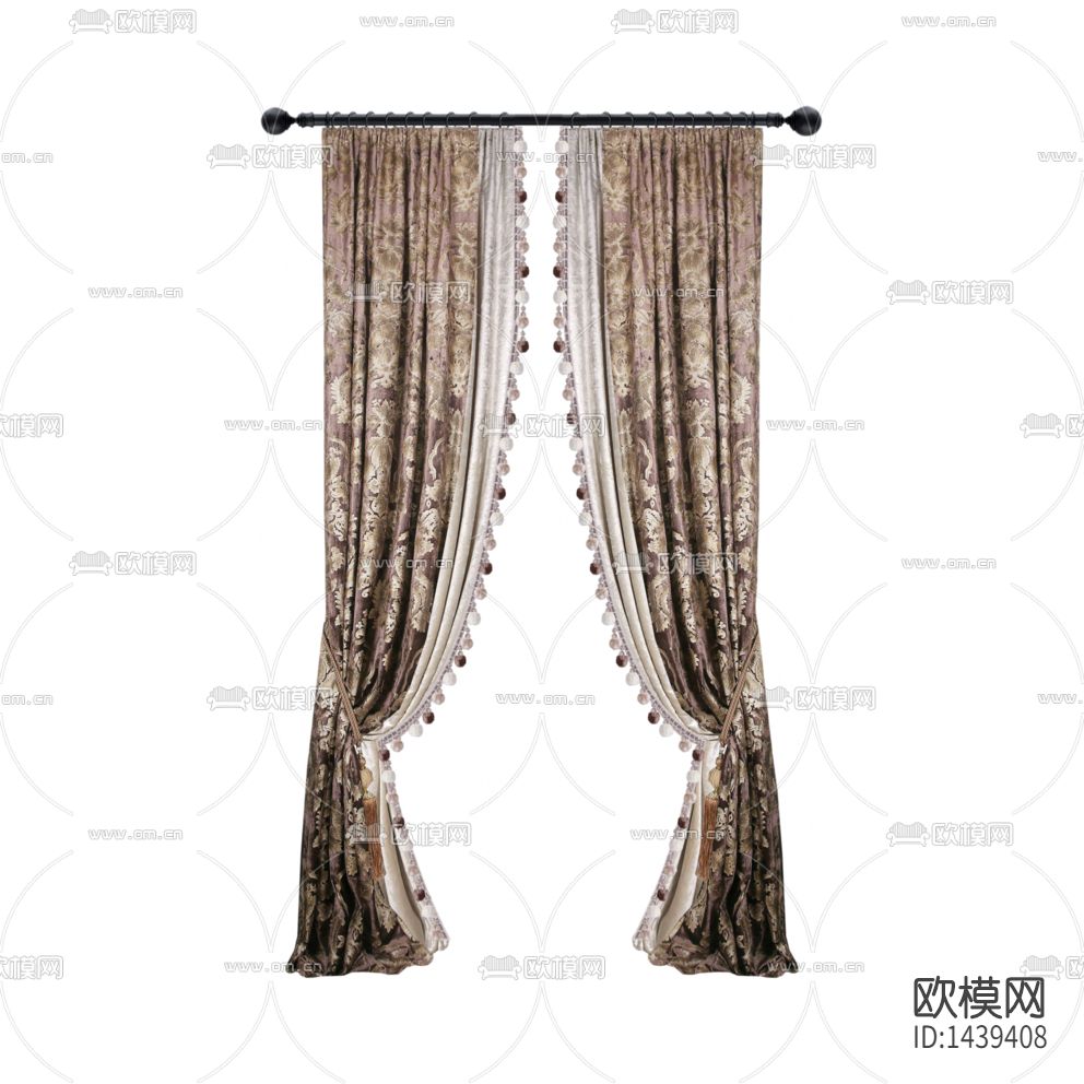 新古典洛可可花纹印花布艺遮光窗帘下载