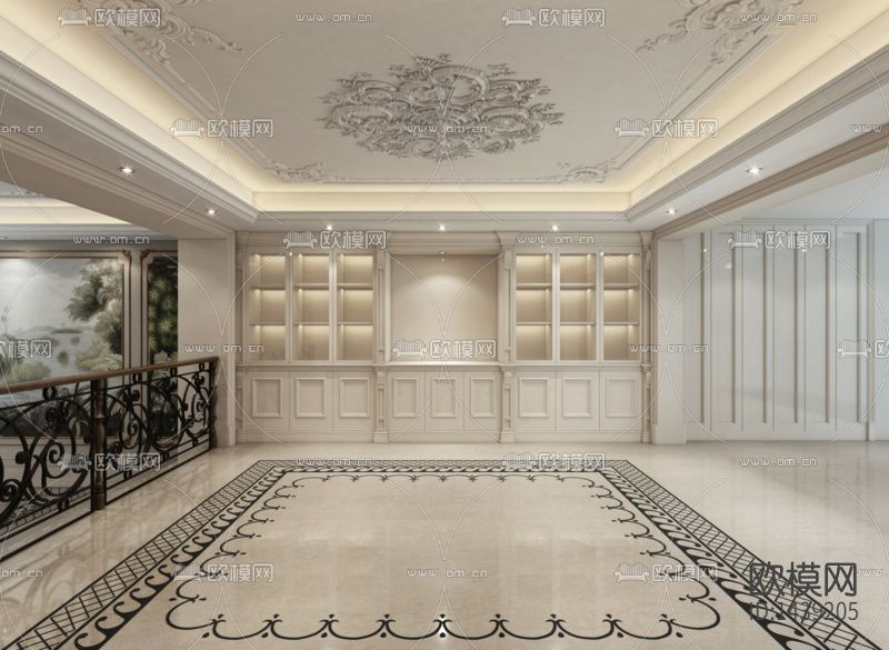 欧式创意客厅场景下载