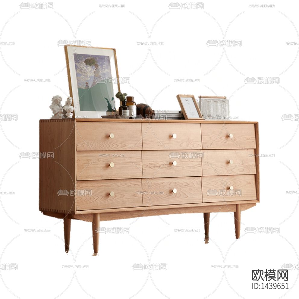 北欧简约创意实木边柜下载