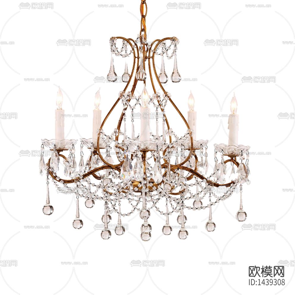 欧式古典金属水晶吊灯下载