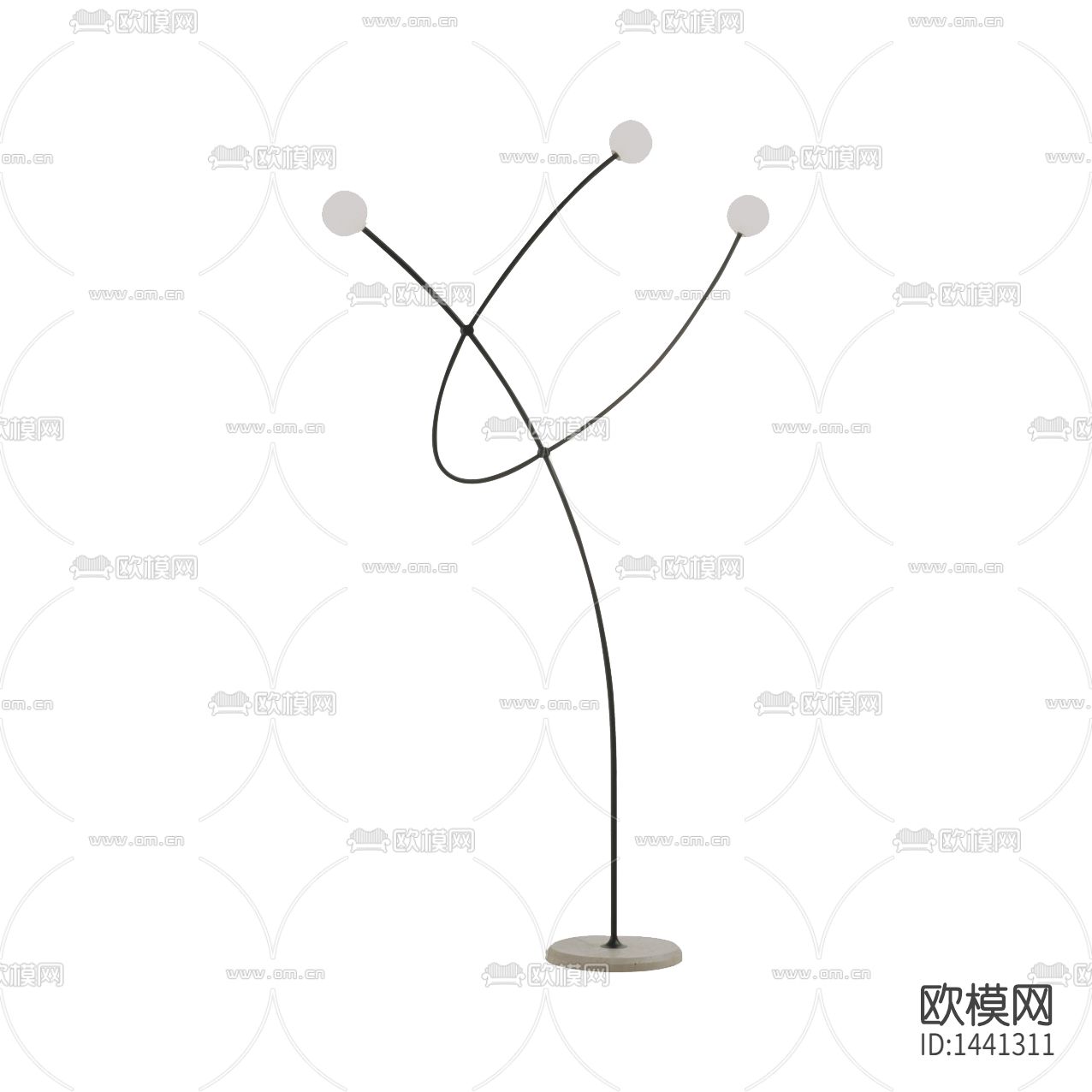 北欧极简金属玻璃落地灯