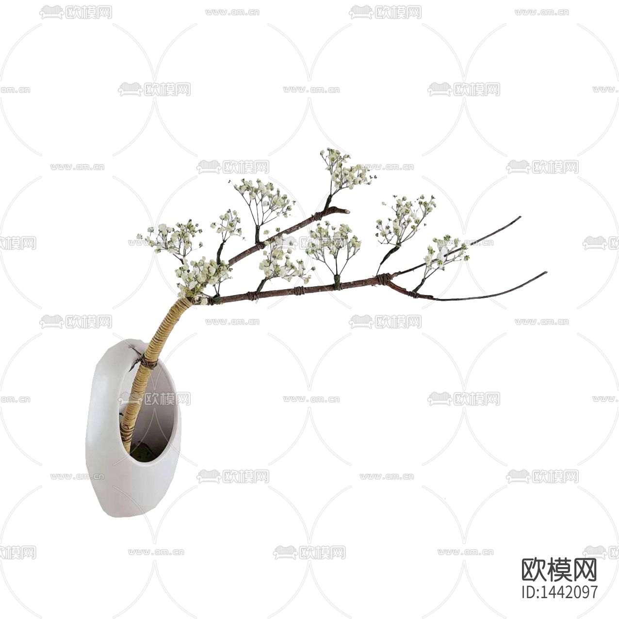 新中式禅意陶瓷树枝花艺下载