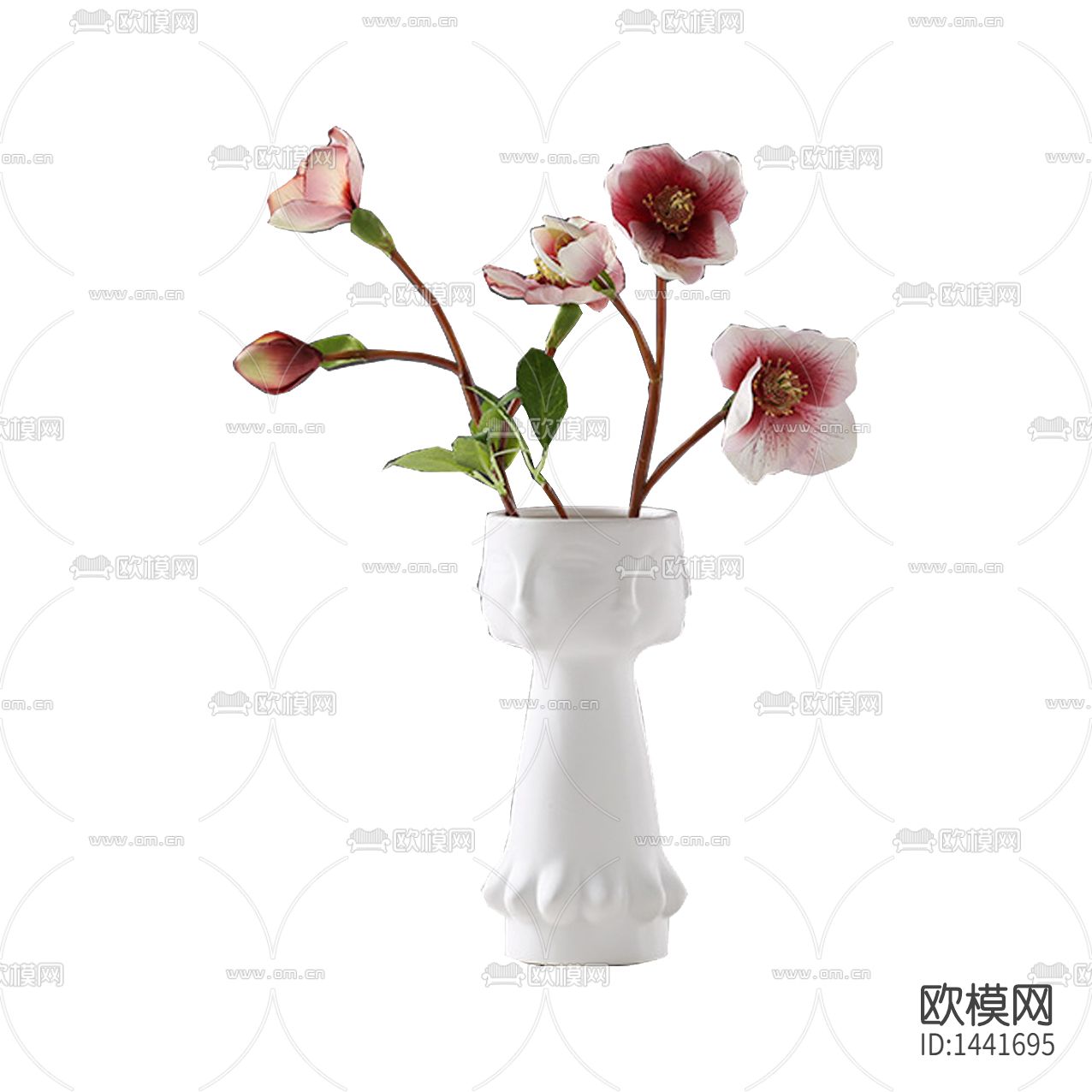 北欧简约创意白色陶瓷花瓶摆放花艺下载