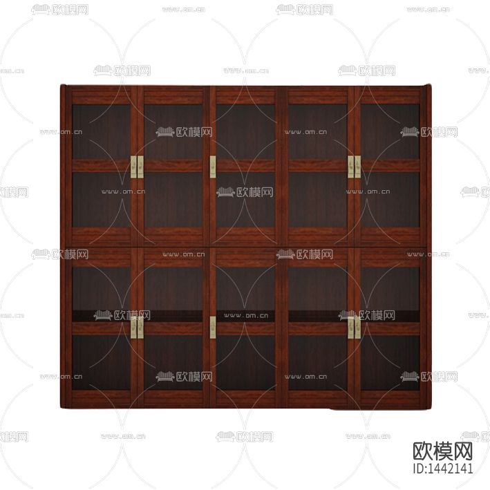 新中式简约创意实木玻璃储物柜