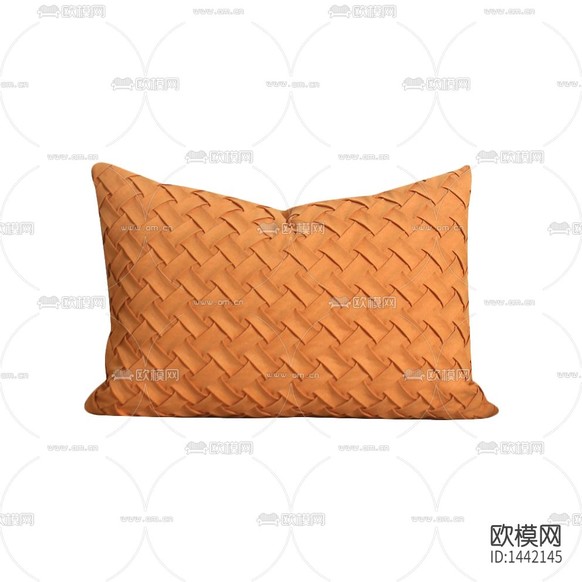 新中式橘色手工编织绒面抱枕下载