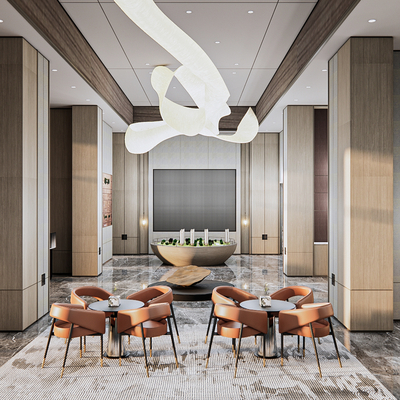  现代售楼部洽谈区su模型 