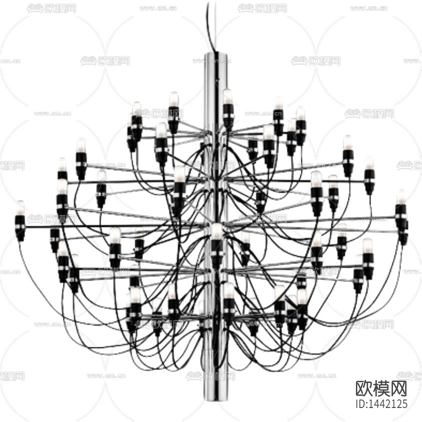 北欧简约创意金属玻璃多头吊灯