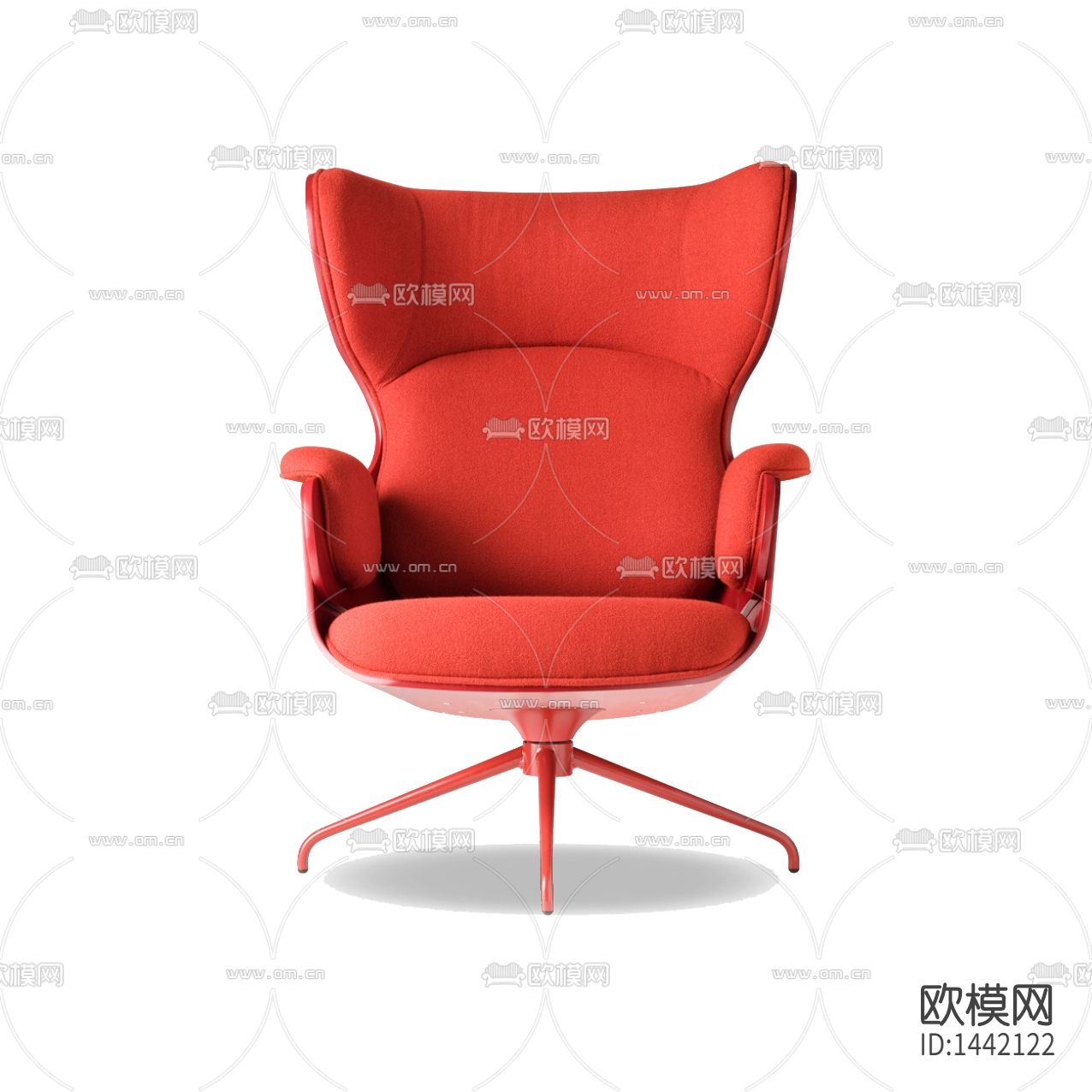 现代轻奢创意红色金属布艺休闲椅